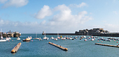 Guernsey : St Peter Port harbour and Castle Cornet